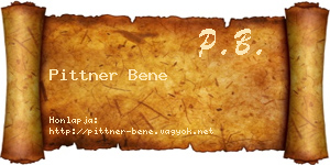 Pittner Bene névjegykártya
